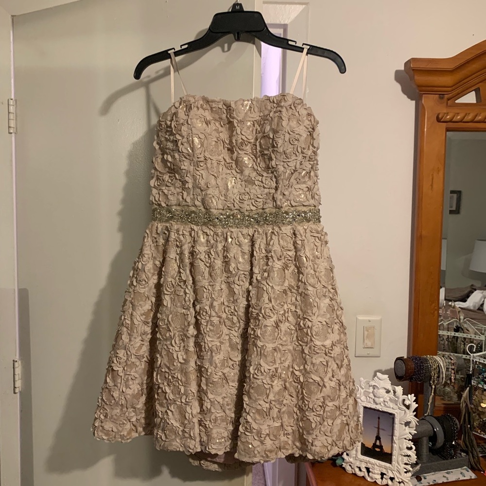 Nude strapless cocktail dress size 13